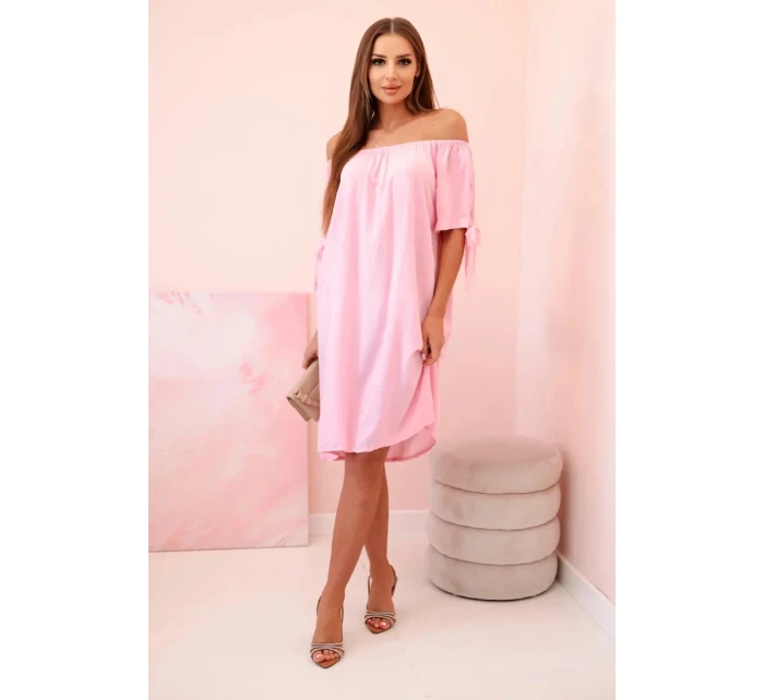 Dámske viskózové šaty 81785 candy pink - Kesi