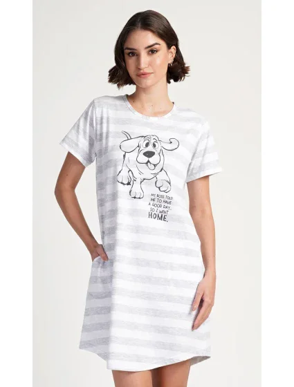 Dámske domáce šaty s krátkymi rukávmi Sarah