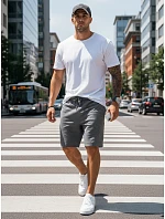 Pánske krátke teplákové šortky tmavosivé FashionStreet SX2281