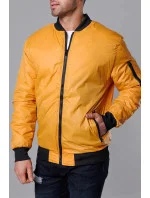 Tmavo žltá pánska bunda typu "bomber" s prešívanou podšívkou (AK95-22)