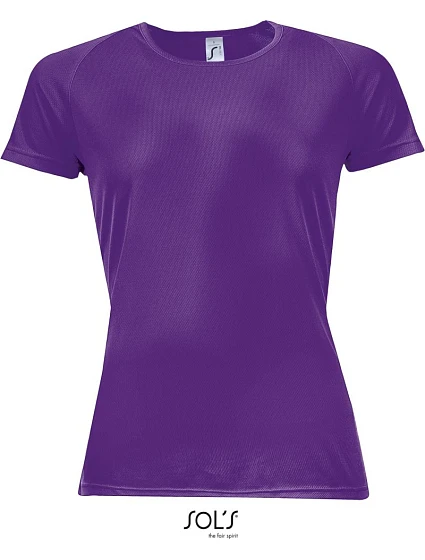 SOL'S Sporty Women Dámske športové tričko s raglánovými rukávmi 25.1159 tmavo fialové