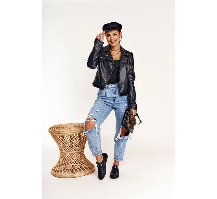 Damskie Skórzane Trampki Big Star Czarne V274871 Damskie Skórzane Trampki Big Star Czarne V274871