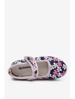 Dziecięce Baleriny W Kwiatuszki Granatowo-Szare Noah Dziecięce Baleriny W Kwiatuszki Granatowo-Szare Noah