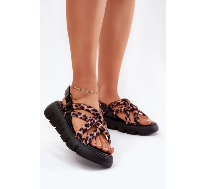 Sandały Damskie Na Platformie Z Paskami Panterka Filamira