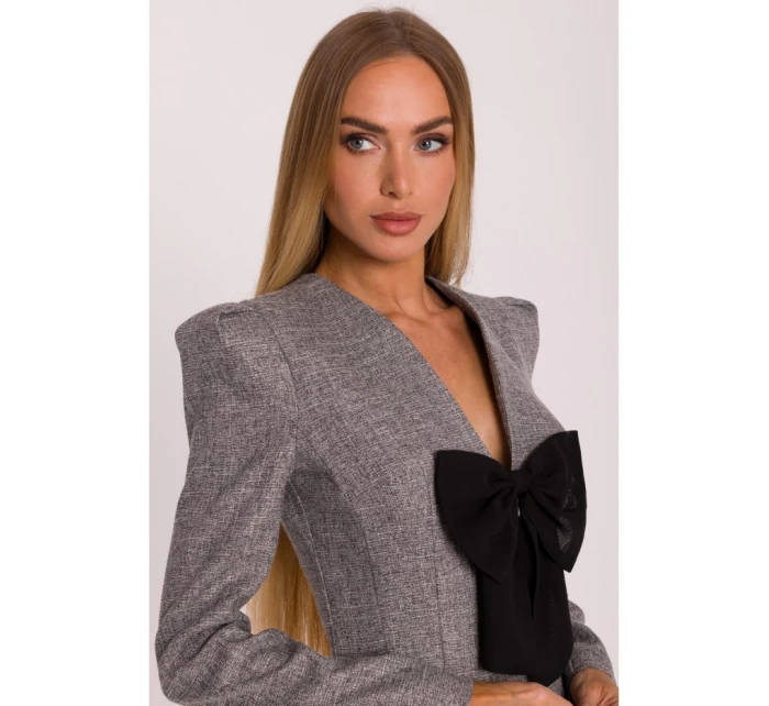 M869 Tvídové šaty s výstrihom do V - grafitové M869 Tvídové šaty s výstrihom do V - grafitové