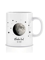 Personalizovaný klasický biely keramický hrnček s objemom 300 ml s vyobrazením fázy mesiaca Personalizovaný klasický biely keramický hrnček s objemom 300 ml s vyobrazením fázy mesiaca
