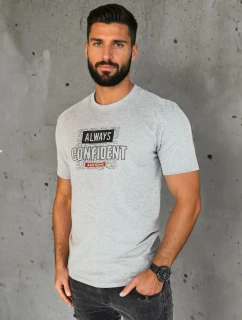 Pánské šedé tričko s potiskem Dstreet model 21973758 - FashionStreet