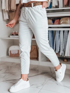 Dámské kalhoty s páskem světle šedé Dstreet model 21987149 - FashionStreet