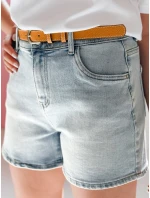 Dámské džínové šortky s páskem  modré Dstreet model 21987541 - FashionStreet