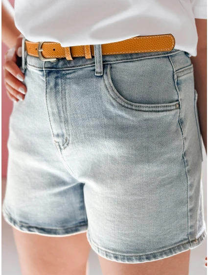 Dámské džínové šortky s páskem  modré Dstreet model 21987541 - FashionStreet