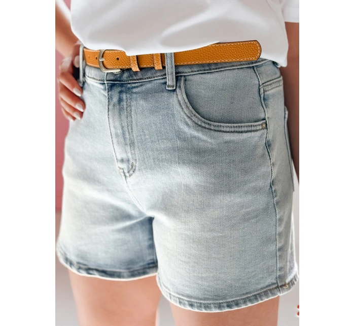 Dámské džínové šortky s páskem  modré Dstreet model 21987541 - FashionStreet