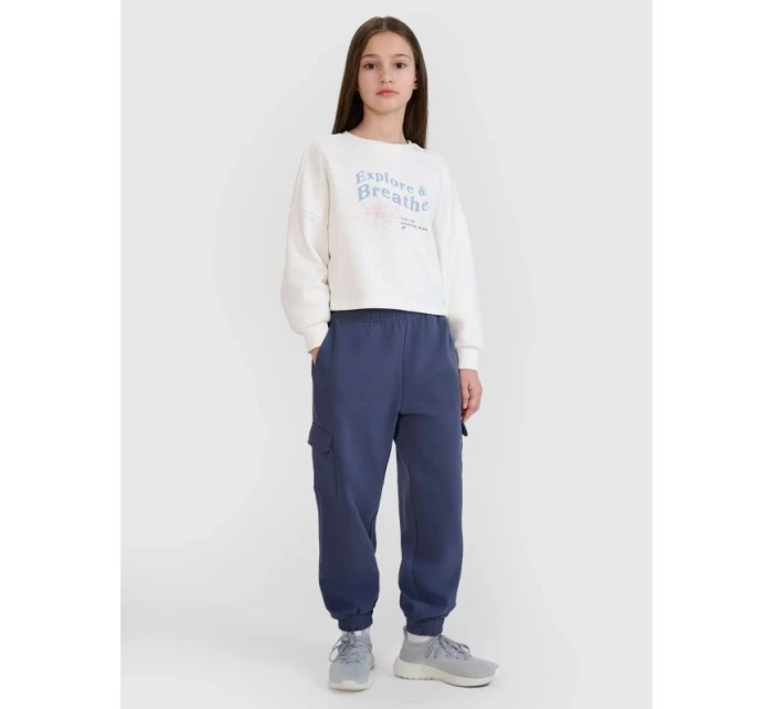 Dievčenská mikina bez kapucne 4F 4FJWSS25TSWSF1483-11S Dievčenská mikina bez kapucne 4F 4FJWSS25TSWSF1483-11S