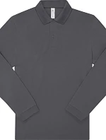 B&C My Polo 180 LSL Piqué – polokošeľa s dlhým rukávom 01.U425 tmavošedá
