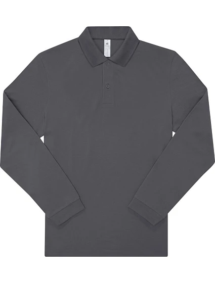 B&C My Polo 180 LSL Piqué – polokošeľa s dlhým rukávom 01.U425 tmavošedá