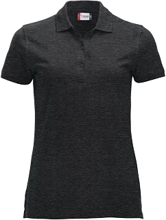 Clique Classic Marion S/S Dámske polo tričko z hrubej bavlny 67.8246 antracitová melírovaná