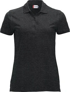 Clique Classic Marion S/S Dámske polo tričko z hrubej bavlny 67.8246 antracitová melírovaná