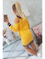 Šaty Tres Chic v horčicovej farbe