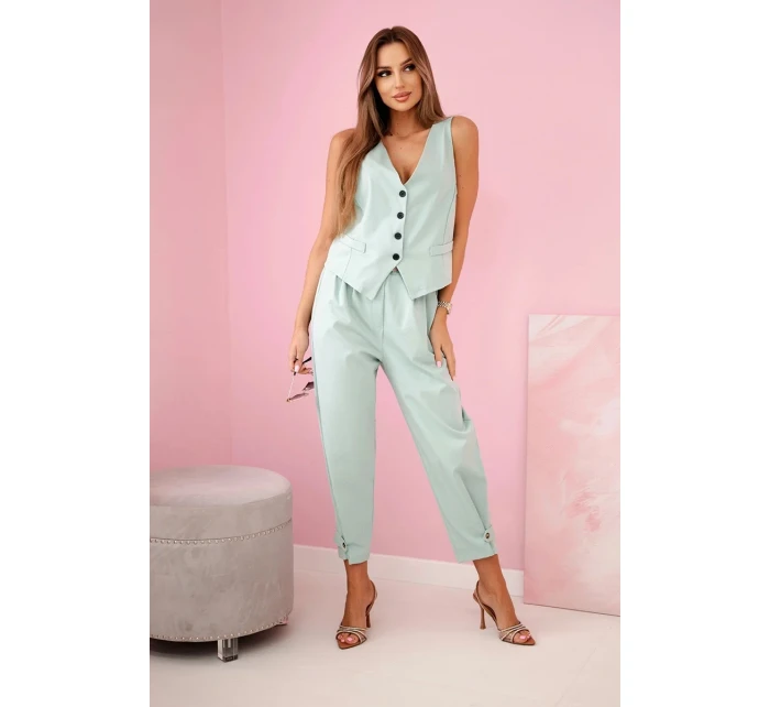 Set vesta + kalhoty tmavá máta Set vesta + kalhoty tmavá máta