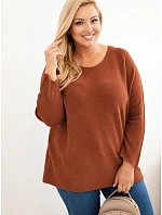 Dámsky sveter vo veľkosti plus size s výstrihom do V, námornícka modrá Dámsky sveter vo veľkosti plus size s výstrihom do V, námornícka modrá