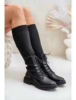 Zateplené Kozačky Se Svrškem Černé model 21679821 - Boto