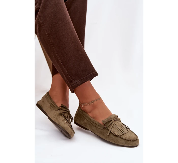 Dámské mokasíny s třásněmi zelené Janelisse Dámské mokasíny s třásněmi zelené Janelisse