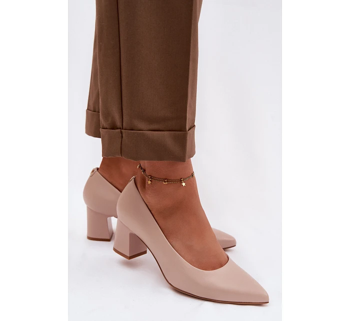 Lodičky na podpatku Sergio Leone PB413 Krémová Růžová