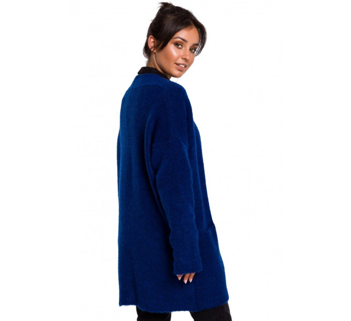 BK034 Chlpatý pletený sveter - malinový