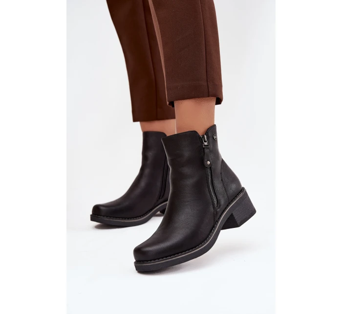 Dámska členková obuv 24BT02-7992 čierna - Unisoft