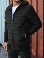 Pánská přechodná prošívaná bunda s kapucí černá Dstreet model 21980989 - FashionStreet Pánská přechodná prošívaná bunda s kapucí černá Dstreet model 21980989 - FashionStreet