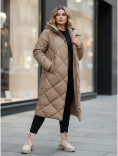 Dámská prošívaná zimní bunda s kapucí khaki Dstreet model 21994601 - FashionStreet