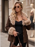 Dámska bunda s odnímateľnou kožušinou, svetlohnedá, FashionStreet TY5852 Dámska bunda s odnímateľnou kožušinou, svetlohnedá, FashionStreet TY5852
