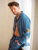 Pyžamo Key MNS 404 B26 s dlhými rukávmi, veľkosti M–2XL, na zapínanie