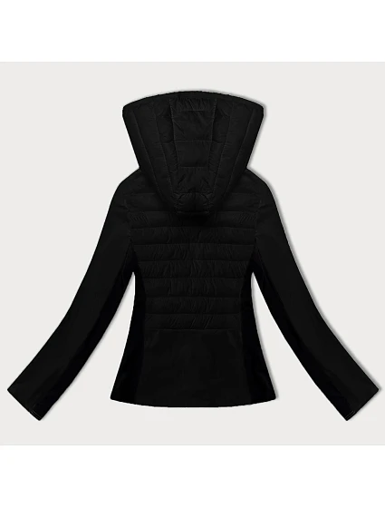 Černá dámská bunda z různých spojených materiálů model 21098285 - J.STYLE