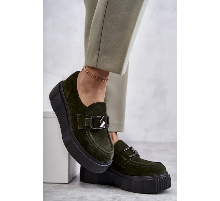 Modne Zamszowe Półbuty Na Platformie Khaki Lemar Marsol Modne Zamszowe Półbuty Na Platformie Khaki Lemar Marsol