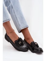 Lakierowane Mokasyny Damskie Z Kokardką S.Barski HY52-319A Czarne