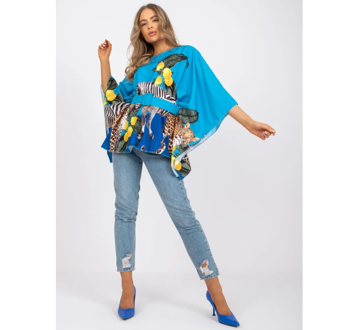 Bluzka DHJ BZ model 21185763 niebieski - FPrice Bluzka DHJ BZ model 21185763 niebieski - FPrice