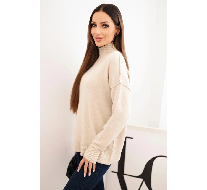 Dámský svetr volný  Béžový model 21489392 - Kesi