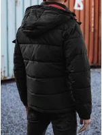 Pánska prešívaná zimná bunda s kapucňou čierna FashionStreet TX4930 Pánska prešívaná zimná bunda s kapucňou čierna FashionStreet TX4930
