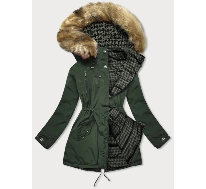 DWUSTRONNA DAMSKA KURTKA ZIMOWA KHAKI model 21243247 - MHM