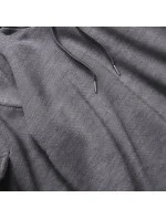 Krátká šedá dámská tepláková mikina se stahovacími lemy model 17202555 - J.STYLE Krátká šedá dámská tepláková mikina se stahovacími lemy model 17202555 - J.STYLE