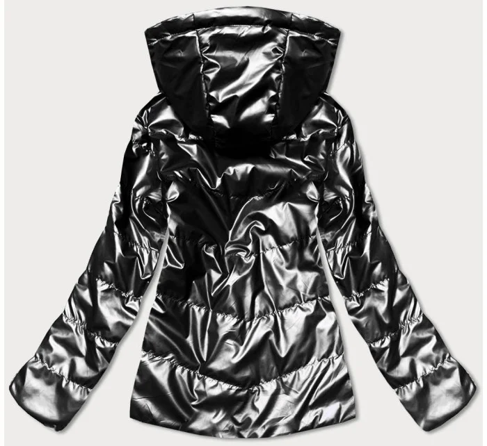 Oboustranná černá dámská bunda s kapucí model 17099273 - S'WEST