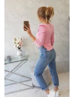 Blúzka s buffovými rukávmi svetlo ružová Blúzka s buffovými rukávmi svetlo ružová