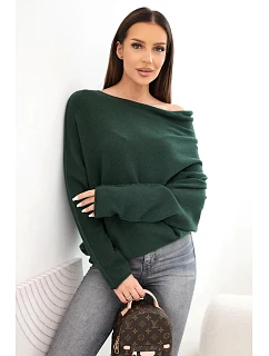 Dámský asymetrický model 22286883 svetr z viskózy modrý - K-Fashion