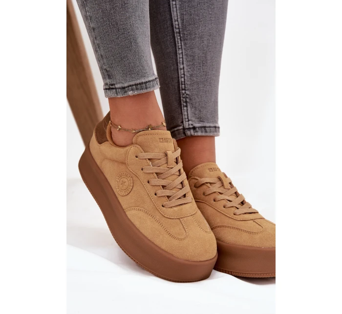 Sneakersy Damskie Na Platformie Big Star SS274762 Camel