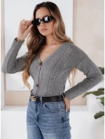 Dámsky sveter MELANIA light grey FashionStreet MY1654