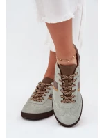 Zamszowe Niskie Sneakersy Damskie Big Star SS274678 HI-POLY SYSTEM Miętowe