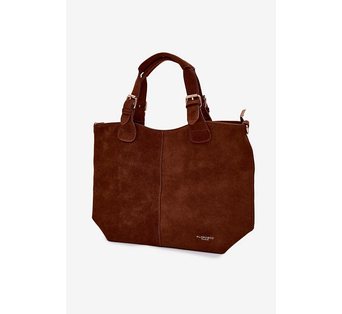 Kožená kabelka z imitace semiše Camel model 22111652 - Flora&Co
