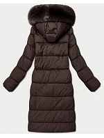 Dámská zimní bunda po kolena v čokoládové barvě model 22545437 - J.STYLE