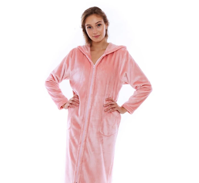 Pánsky župan Siena s kapucňou na zips 3656 pink pearl - Vestis