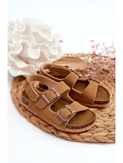 Dětské sandálky na korkové platformě se suchým zipem Camel model 21663939 - Boto Dětské sandálky na korkové platformě se suchým zipem Camel model 21663939 - Boto